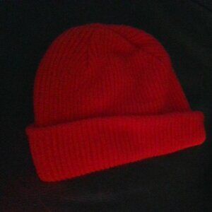a red beanie